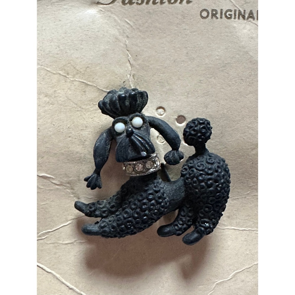Vintage J.J. Jonette Black Poodle Pin